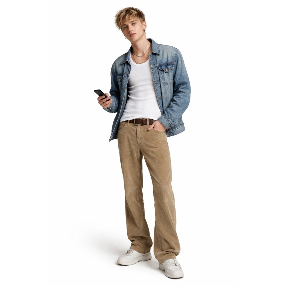 Sonoma Life Style‎ Mens Tan Corduroy Pants Straight Leg Size 34x34 Cotton